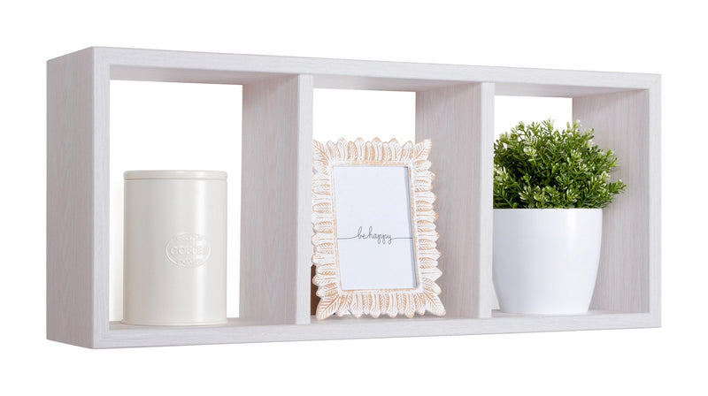 Mensola Rettangolare 3 Scomparti da Parete 70x30x15.5 cm in Fibra di Legno Tristano Rovere Imperiale