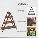Portapiante Fioriera 3 Livelli 86x28x100 cm Piramide in Legno di Abete Rosso 