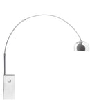 Lampada ad Arco con Stelo in Alluminio e Base in Marmo Rizzetti Bianco