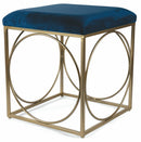 Sgabello Quadrato 40x40x46 cm in Ferro e Velluto Soriani Blu