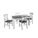 Set Woody Tavolo e 4 sedie Fumo Gambe Bianche