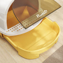 Lettiera per Gatti Chiusa 52x40,5x39 cm con Vassoio Estraibile Maniglia Paletta e 2 Filtri al Carbone Attivo in PP Giallo      
