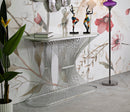 Console Stripe 120x35x79 cm in Ferro e Marmo Argento      
