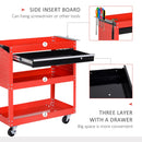 Carrello Porta Attrezzi da Officina Rosso 70x35x75.5 cm 