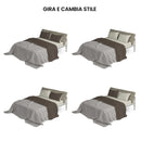 Set Lenzuola Sopra Sotto e Federe Doubleface Marrone\/Panna