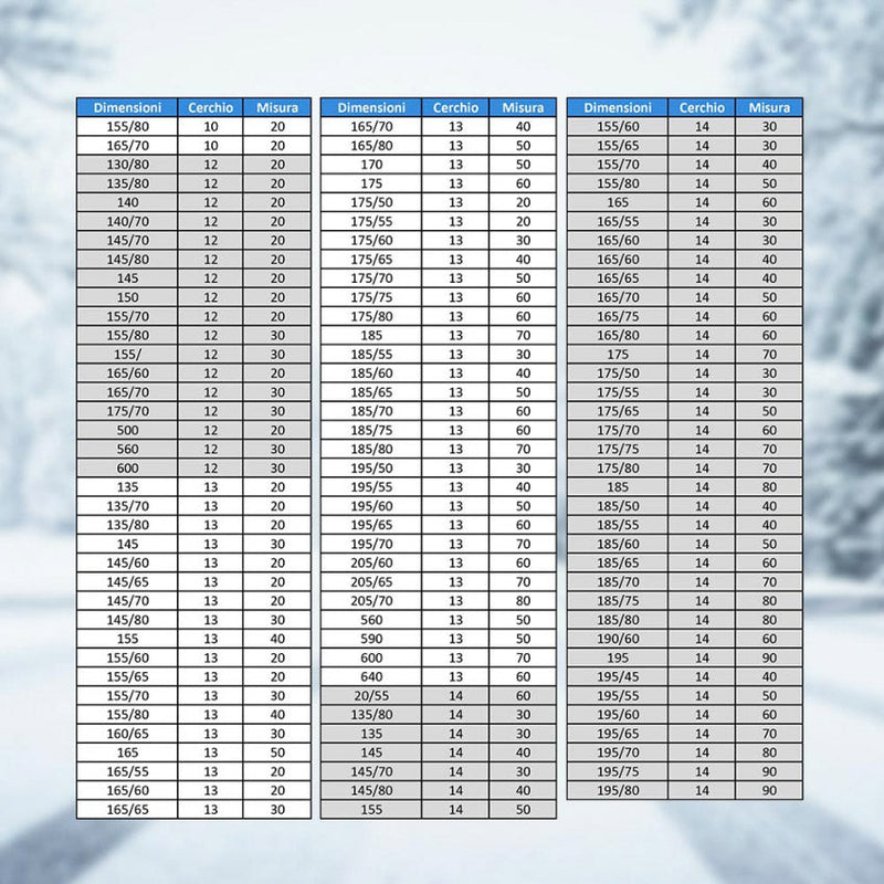 Catene da Neve per Auto 9 mm a Rombo Omologate Blue Ice Varie Misure