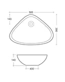 Lavabo da Appoggio 58,5x39x14 cm in Ceramica TFT Berlino Bianco