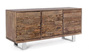 Credenza 2 Ante 3 Cassetti 160x45x75 cm in Legno Marrone