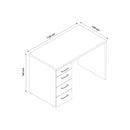 Scrivania da Ufficio 4 Cassetti 110x60x74 cm in Truciolare Nobilitato Bianca
