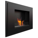 Camino a Bioetanolo da Parete 80x59 cm Flig Los Angeles Nero Con Vetro