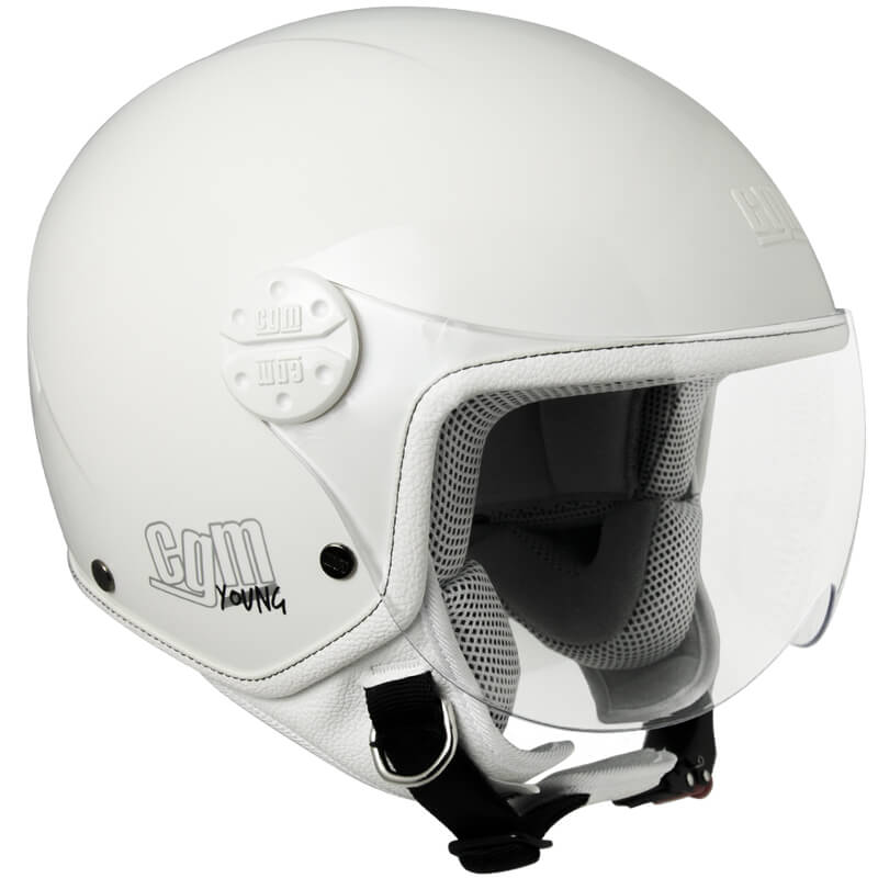 Casco Demi-Jet per Bambini Visiera Sagomata CGM Havana 205A Bianco