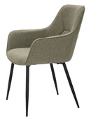 Set 2 Sedie Vicenza 58x85,5x63 cm in Tessuto Verde/Nero