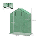 Copertura per Serra da Giardino con Porta a Cerniera e Finestre 140x73x190 cm in PE Verde