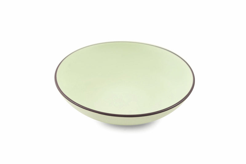 Set 6 Piatti Fondi in Gres Ø20 cm Villa d'Este Home Tivoli Verde Acido Kora Light