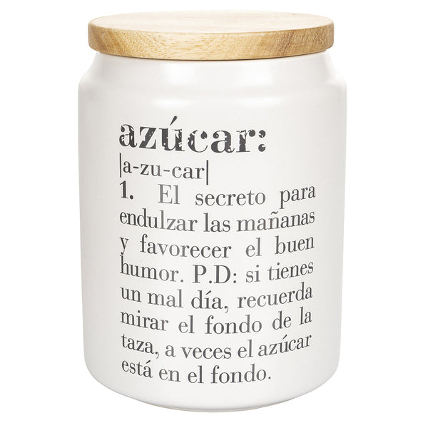 Zuckerdose aus Steinzeug mit "azucar" Schriftzug 750 ml Villa D'este Home Tivoli Spanisch sconto