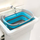 Cesto per Biancheria Richiudibile 27 Litri con Manici e Tappo in Silicone Blu