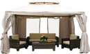 Gazebo da Giardino 4x4 mt in Alluminio con Zanzariera Bauer Ecrù