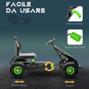 Go Kart a Pedali per Bambini 5-12 Anni 121x58x61 cm in Metallo e PP Verde e Nero   