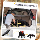 Passeggino per Cani Taglia Media e Grande 112x65x100 cm Pieghevole con Ingressi a Cerniera Rosso e Nero  