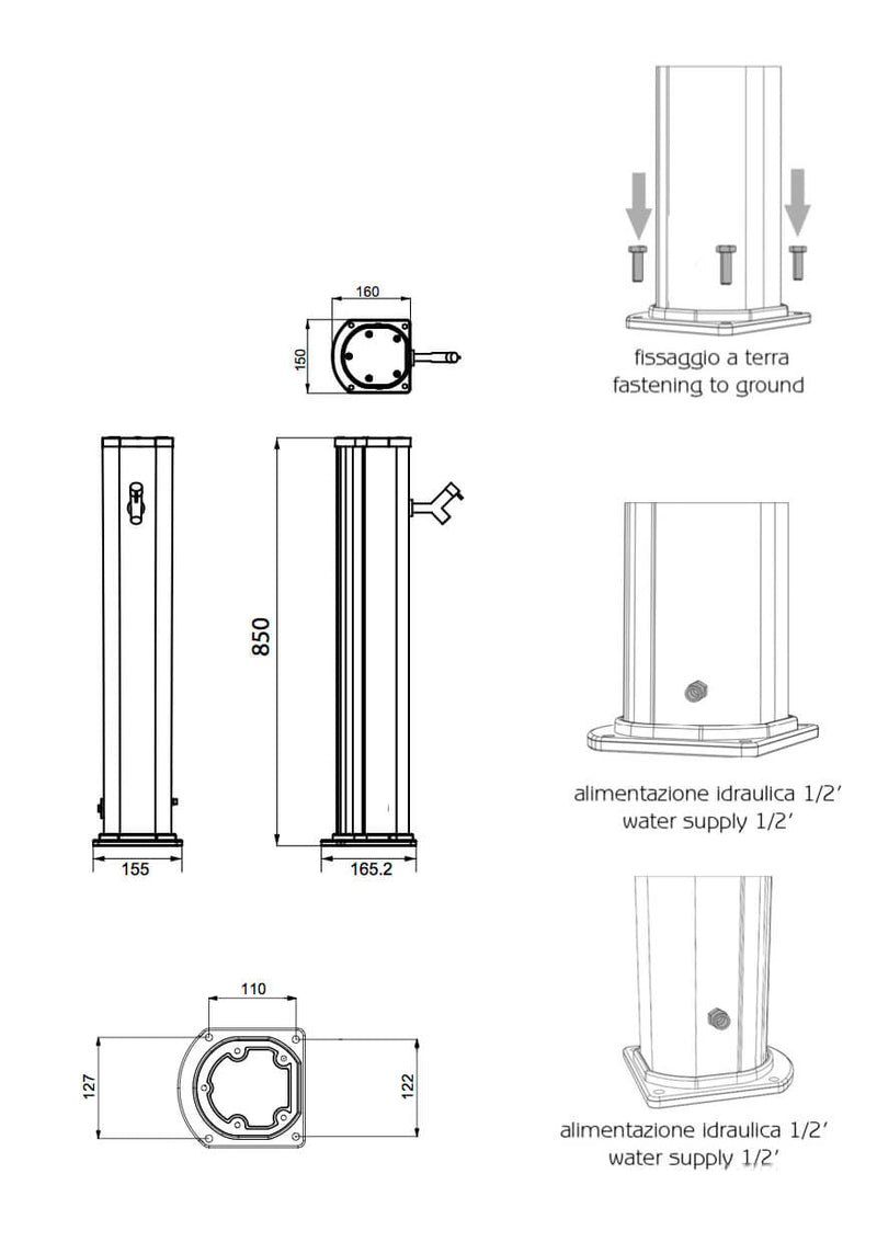 Fontana Lavapiedi da Giardino con Rubinetto Temporizzato Arkema Jolly Cherry