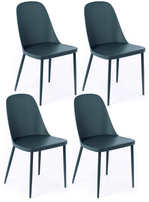 prezzo Set 4 Sedie 46x55xH80 cm in Polipropilene Tamara Grigio Scuro