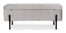 Panca Fondo Letto 2 Posti 110x42x42 cm con Vano Contenitore Irina Grigio Chiaro