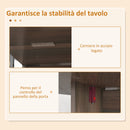 Tavolo Pieghevole Salvaspazio con 2 Ribalte Ovale 163x80x75 cm in Legno Marrone