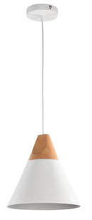 Lampada pendente Pendant in Metallo e Legno Bicones Bianco