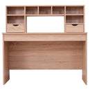 Scrivania Porta PC Design Classico con Cassetti in Legno Rovere 120x57x116 cm 
