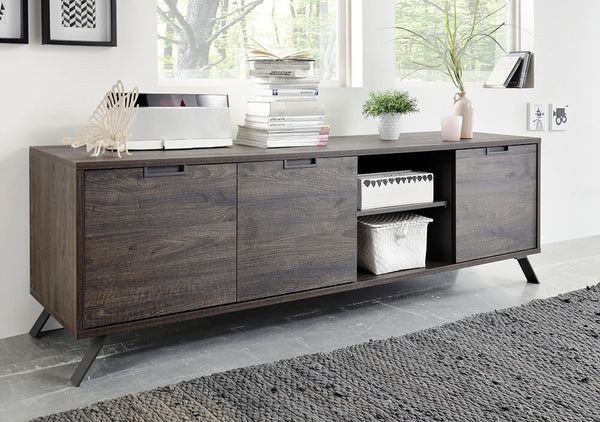 online Wohnzimmer Sideboard 3 Türen 2 Nischen 65x207x50cm TFT Palma Wengè CLEAF