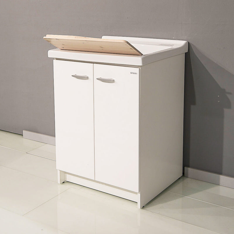 Mobile Lavatoio 83x60x87 cm 2 Ante Asse in Legno Montegrappa Acqua Marella Bianco Lucido