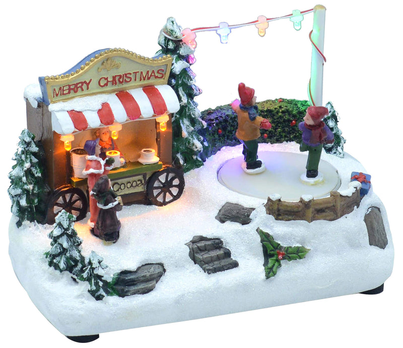 Villaggio Natalizio in Resina Negozio con Luci e Suoni 19x10,5xh13 cm