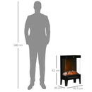 Camino Elettrico 2000W 40,5x20x62 cm con LED Effetto Fiamma Nero