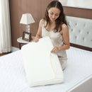 Cuscino Cervicale Memory Foam a Doppia Altezza 60x40x10-12 cm con Copertura Rimovibile e Lavabile Bianco Crema  