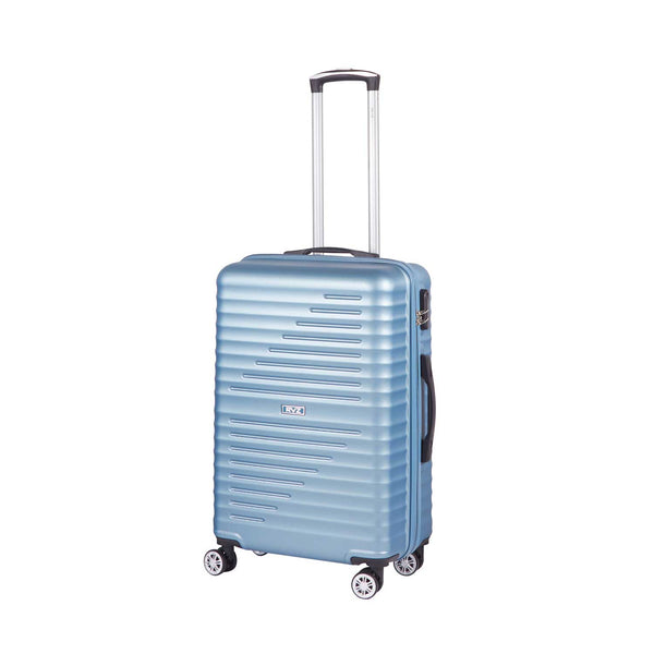 sconto Trolley Valigia Media Rigido 4 Ruote con Combinazione in ABS Ravizzoni Svezia Blu Acciaio