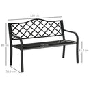 Panchina da Giardino 2 Posti 128x58,5x89 cm in Acciaio e Ghisa Nero