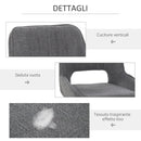 Set 2 Sedie Imbottite 59,5x50,5x92 cm in Tessuto Grigie