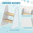 Sgabello Montessori per Bambini 3-8 Anni a 2 Gradini 43x30x55 cm con Bordi Arrotondati in MDF e Multistrato Bianco      
