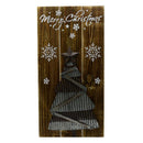 Targhetta merry christmas legno/metallo cm 30x60x2,5