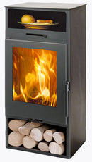 Stufa a Legna 6,3 kW 87,9x36x42 cm Nijar Nera