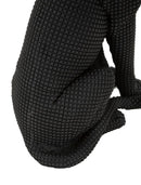 Statua Leopardo Seduto Nero 15x10x27 cm in Poliresina