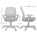 Sedia Poltrona Operativa da Ufficio 55x48x82,5-94,5 cm Tessuto a rete Grigia
