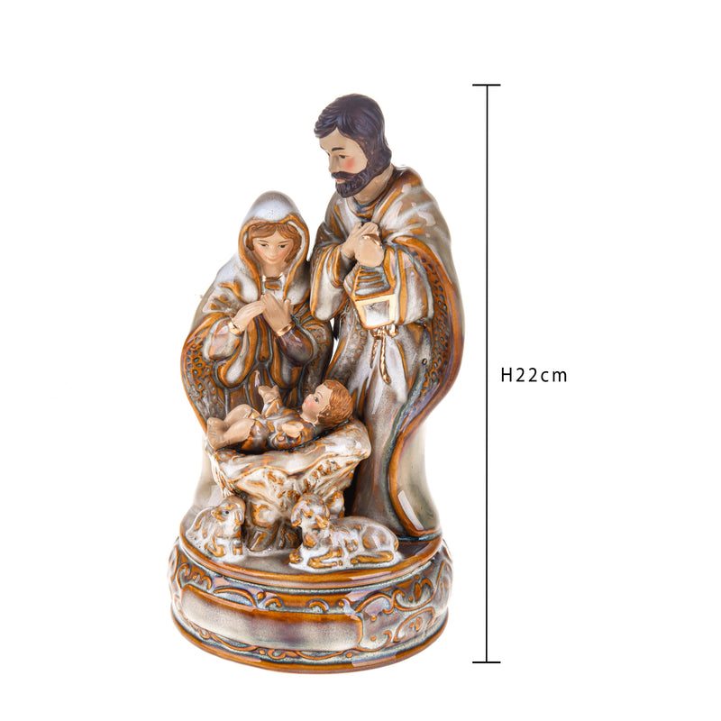 Natività con Carillon H22 cm in Porcellana