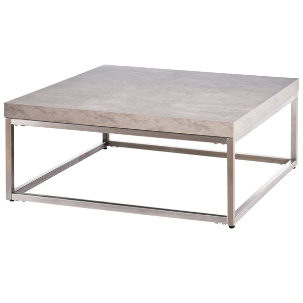 Niedriger Couchtisch 80 x 80 x 34 cm aus Stahl und grauem MDF online