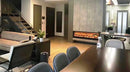 Camino Elettrico da Incasso 50,7x20x200 cm 1500W Effetto Fiamma Sined Vesuvio Nero