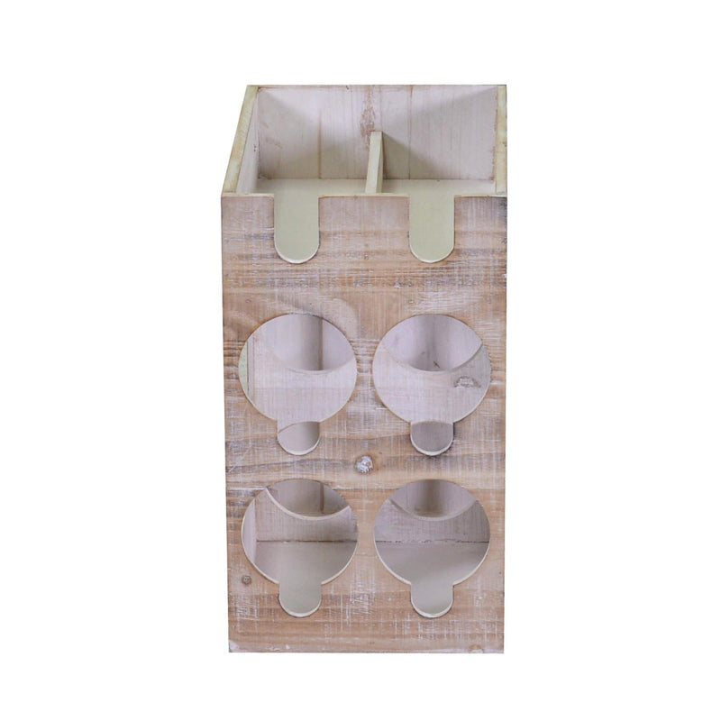 Portabottiglie 6 Posti 30x20xh34 cm in Legno Naturale