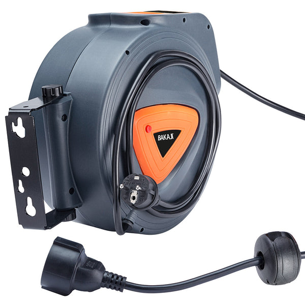 Avvolgicavo Elettrico con Cavo 15mt Prolunga Shucko Avvolgitubo Fissaggio Muro prezzo