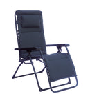 Sedia Sdraio Reclinabile Pieghevole 73x110x80 cm Versilia in Ferro e Tessuto Imbottito Nero