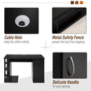 Scrivania da Ufficio Porta PC 120x60x74 cm con Mensole Ripiano Tastiera  Nera