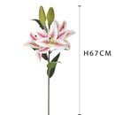 Set 4 Lilium Artificiali Stargaze Composto da 3 Fiori Altezza 67 cm Rosa